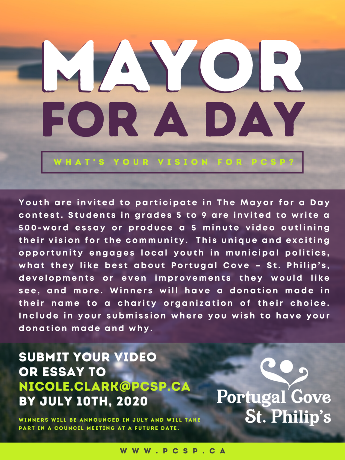 Municipal Awareness Day “Mayor for a Day” Contest Town of Portugal