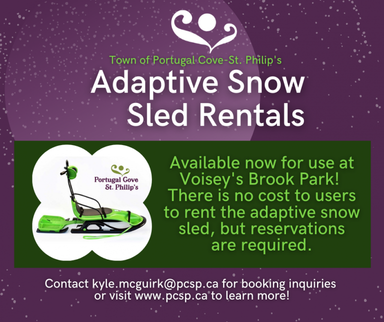 Adaptive Snow Sled Rentals Now Available Town of Portugal Cove St