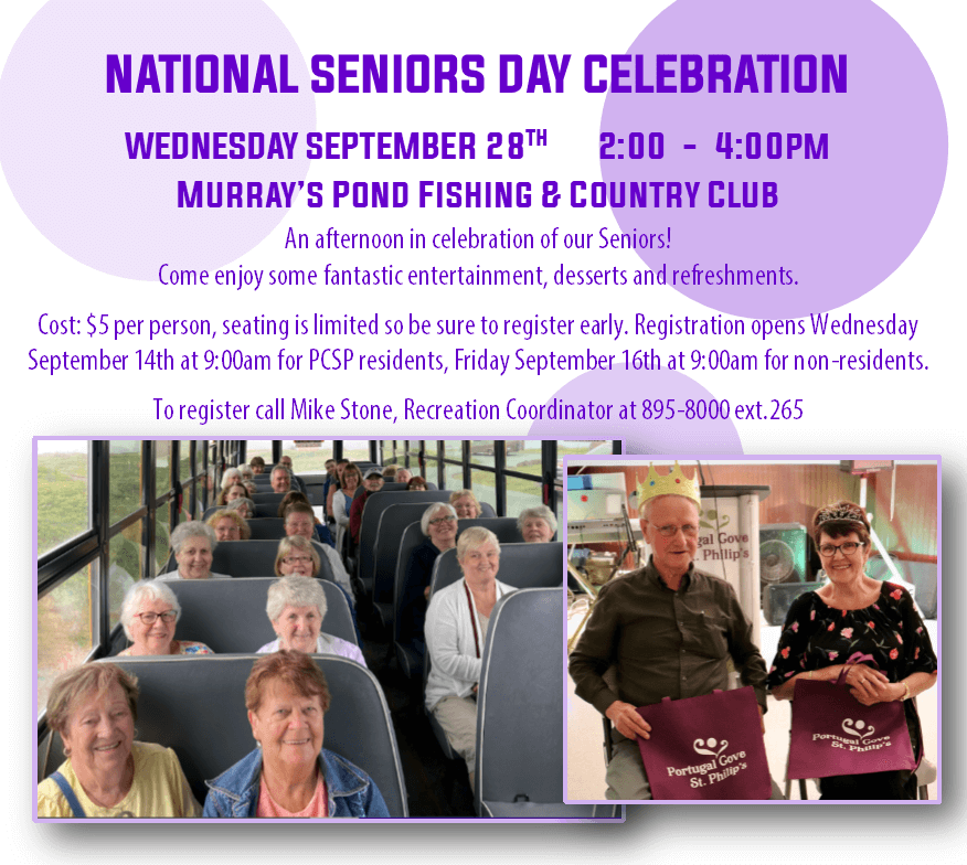 National Seniors Day Celebration Town of Portugal Cove St. Philips