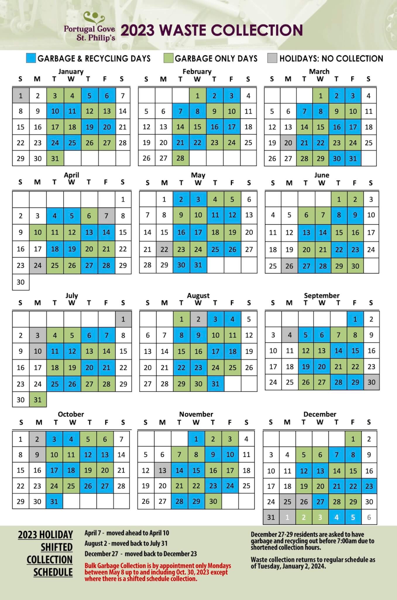 Toronto Garbage Collection Schedule 2024 Image to u