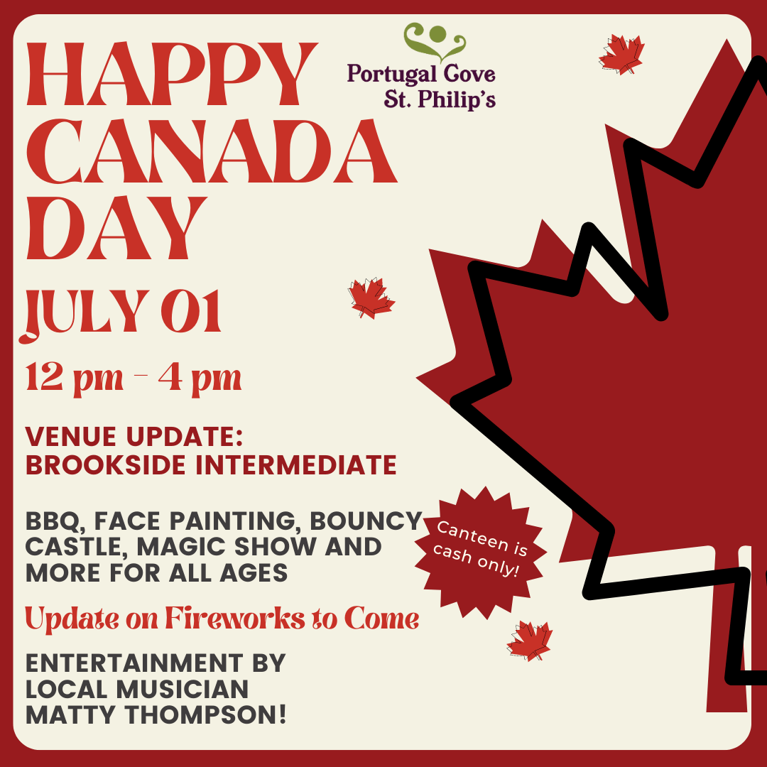 Venue Change: Canada Day Celebrations - Town of Portugal Cove – St. Philips